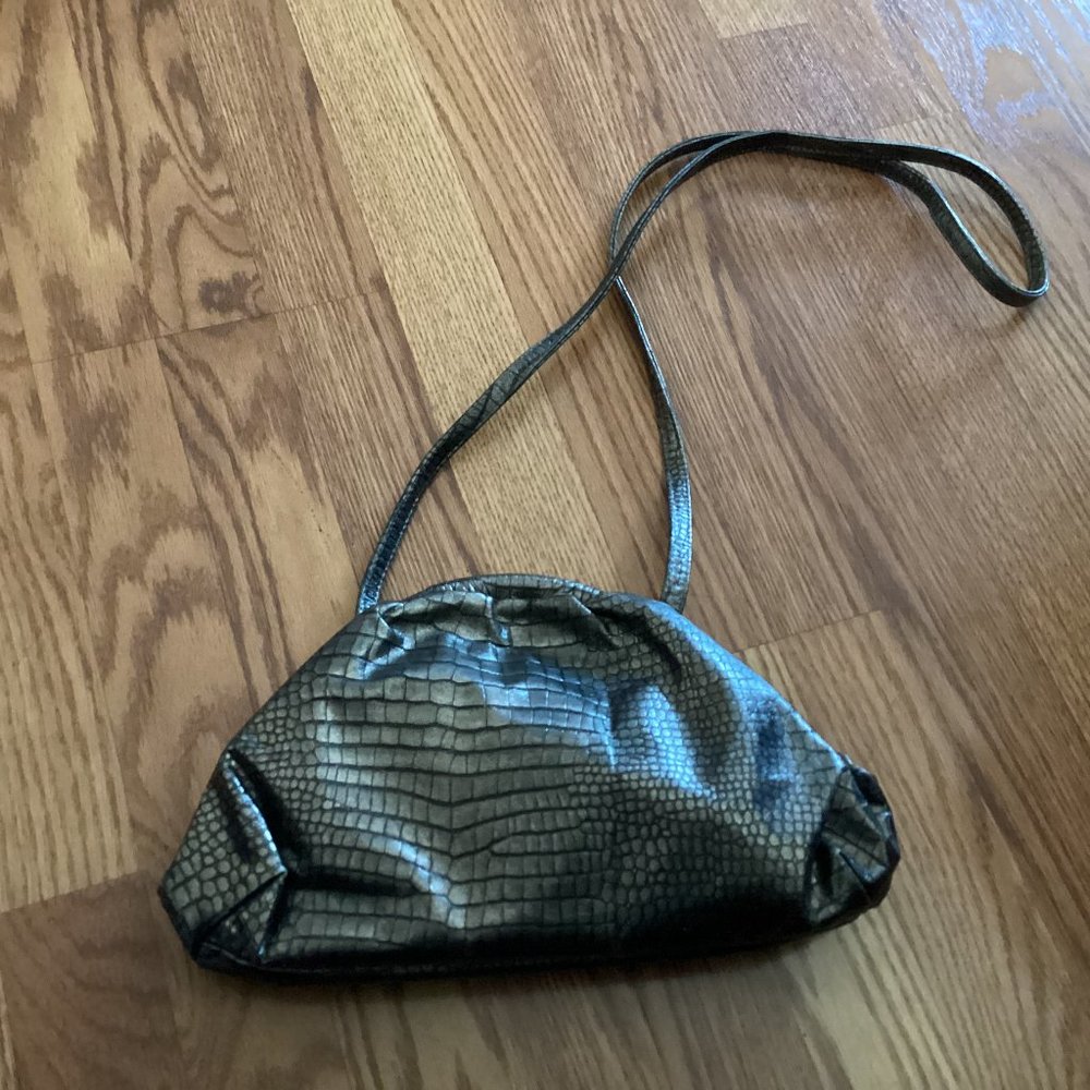 Vintage Robert Bestien Silver Gray Snakeskin Purse